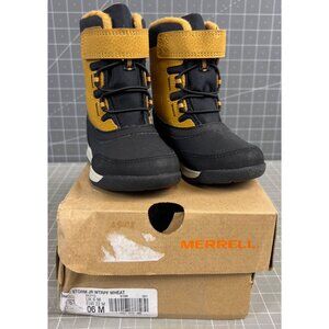 Merrell Boys Waterproof Snow Boots Wheat Black Size 6 US / 22 EU New In Box